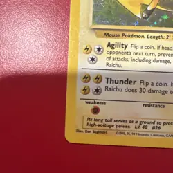 1999 Pokemon Fossil Raichu 14/62 Holo Vintage Near Mint - Image 4