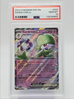 GARDEVOIR EX 2024 POKEMON PALDEAN FATES DOUBLE RARE 029/091 PSA 10 Q0004 - Image 1