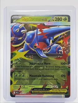 MEGA HERACROSS EX 2025 POKEMON PHANTASMAL FLAMES DOUBLE RARE 004/094 Q4385 - Image 1