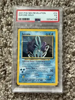2001 Pokemon Neo Revelation Suicune Holo #14 PSA 5 - Image 1