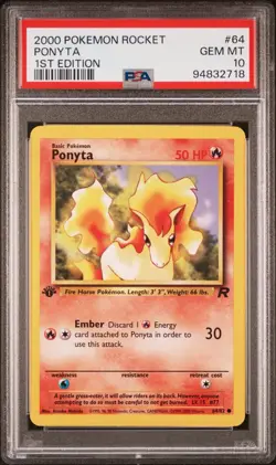 Ponyta - 2000 Team Rocket 🔥 1st Edition PSA 10 🔥 GEM Vintage Pokemon B2 - Image 2