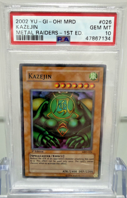 Yu-Gi-Oh! Kazejin Metal Raiders 1st Edition Super Rare MRD-026 PSA 10 Gem Mint - Image 1