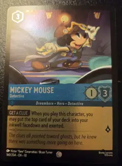 Mickey Mouse - Detective 160/204 Cold Foil Common Whispers In The Well Lorcana - Image 1