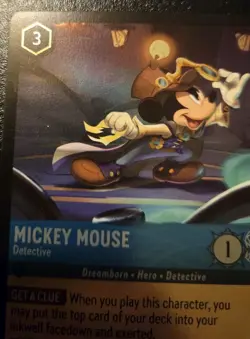 Mickey Mouse - Detective 160/204 Cold Foil Common Whispers In The Well Lorcana - Image 2