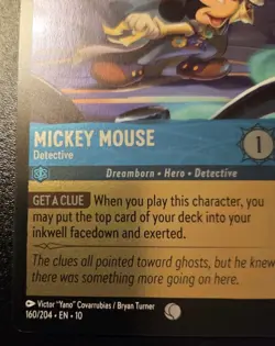 Mickey Mouse - Detective 160/204 Cold Foil Common Whispers In The Well Lorcana - Image 4