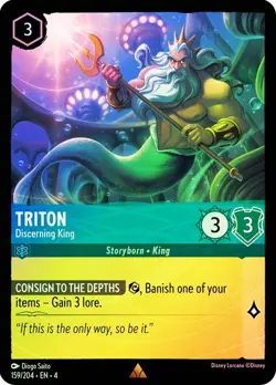 Cold Foil TRITON DISCERNING KING 1x Rare Disney Lorcana NM - Image 1