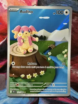 Pokemon TCG S&V Black Bolt Audino Holo Illustration Rare Card 151/086 M English - Image 1