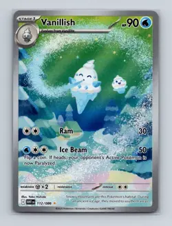 Vanillish 112 2025 Pokemon White Flare Full Art Illustration Rare Card NM+ - Image 1