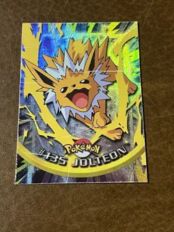 Jolteon #135 Topps TV Animation Edition Rainbow Foil HP Pokemon Card dmg card - Image 3