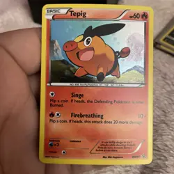 Pokemon TCG Tepig BW07 Black & White Holo Black Star Promo NM Card 2011 - Image 1
