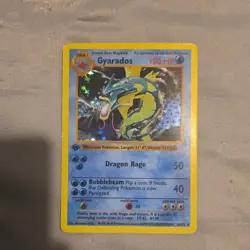 Pokemon Gyarados Base Set Shadowless 1st Edition Holo Rare 100 HP Card 006/102 - Image 1