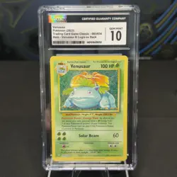 CGC 10 Gem Mint Venusaur 003/034 Holo Rare CLV Trading Card Game Classic Pokemon - Image 1