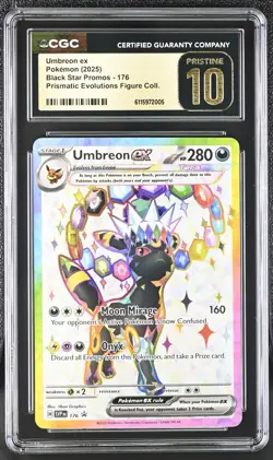 Umbreon ex Black Star Promo 176 Pokemon Prismatic Evolutions CGC 10 Pristine - Image 1