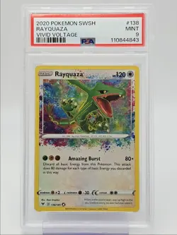 RAYQUAZA 2020 POKEMON VIVID VOLTAGE AMAZING RARE 138/185 PSA 9 Q0004 - Image 1