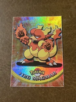 Topps Pokemon TV Animation Edition Series 3 Rainbow Foil #126 Magmar dmg - Image 1