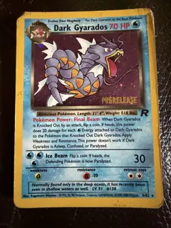 Pokemon TCG Dark Gyarados Team Rocket 8/82 Prerelease Holo Rare 2000 Wotc Himeno - Image 1
