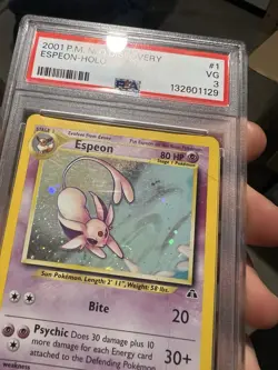 SWIRL PSA 3 2001 Neo Discovery Espeon 1/75 Holo Foil Rare Pokemon WOTC - Image 3