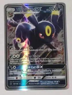 Pokemon Umbreon GX Ultra Rare Holo 80/149 SM Base Set English - Image 1