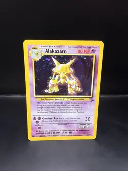 Pokemon TCG Alakazam 1/130 Base Set 2 Holo Rare WOTC Vintage A - Image 3