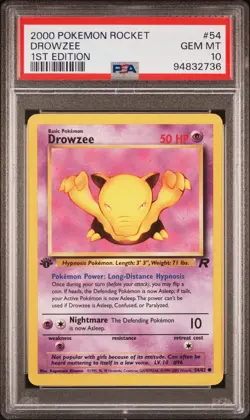 Drowzee - 2000 Team Rocket 🔥 1st Edition PSA 10 🔥 GEM Vintage Pokemon B3 - Image 2