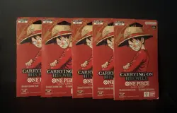 5x ENGLISH One Piece CCG: Carrying On His Will - Sleeved Booster Pack lot OP-13 - Image 1