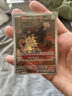 Pokemon TCG Destined Rivals Team Rockets Meowth Card 203/182 NM Condition - Image 1