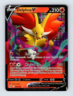 Delphox V SWSH11: Lost Origin Ultra Rare Holo 027/196 NM/LP Pokemon Cards - Image 1
