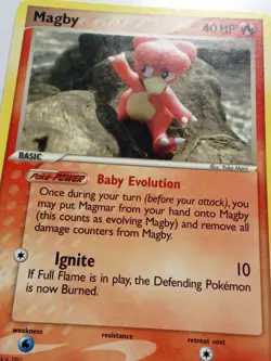 Magby 58/92 LP - Yuka Morii Clay Art - EX Legend Maker Pokemon Card - Image 2