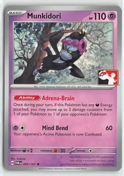 Pokemon Prize Pack Series Cards Munkidori Stamped Non Foil Rare 95/167 - Image 1