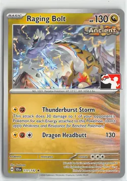 Pokemon Prize Pack Seres Cards Stamped Non Foil Rare #111/142 Raging Bolt - Image 1