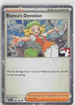 Prize Pack Series Cards Uncommon Holo 142/162 Bianca's Devotion - Image 1
