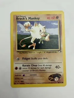 BROCK’S MANKEY 68/132 - Gym Heroes Set - VINTAGE WOTC- Pokemon Card - NM - Image 1