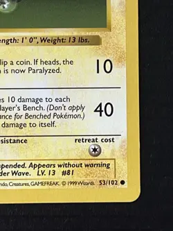 WOTC Pokemon TCG Magnemite Base Set, 1st Edition Common Shadowless Card 53/102 - Image 4