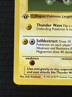 WOTC Pokemon TCG Magnemite Base Set, 1st Edition Common Shadowless Card 53/102 - Image 5