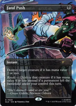 MTG Fatal Push (Green Goblin) (7020) | NM | Secret Lair Spider-Man {SLD} - Image 1