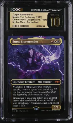 ZURGO STORMRENDER Tarkir: Dragonstorm Borderless Mythic CGC Pristine 10 MTG - Image 1