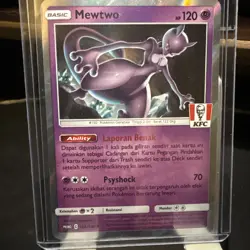 Mewtwo Pokemon 184/SM-P KFC Foil Indonesian Chaki Kids Promo 2021 - Image 1