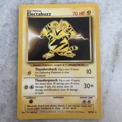 Electabuzz 20/102 Base set Non Holo Rare Vintage WOTC Pokemon Card LP - Image 1