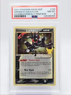 GRENINJA 2021 POKEMON CELEBRATIONS BLACK STAR PROMO #SWSH144 PSA 8 Q0004 - Image 1