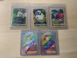 Rare Full Art Rainbow Art Trainer Art Pokemon TCG Collectors LOT MINT - Image 1