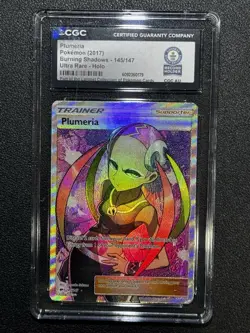 Pokemon CGC Guinness World Record Breaks - 2017 Plumeria 145/147 Ultra Rare Holo - Image 1