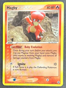 Magby Common Legend Maker 58/92 2006 Pokemon TCG Basic Illustrator Yuka Morii - Image 2