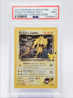TEAM ROCKET'S ZAPDOS 2021 POKEMON GYM CELEBRATIONS RARE 15/132 PSA 9 Q0004 - Image 1