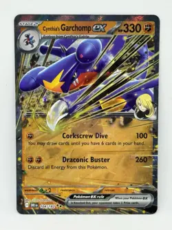 Pokemon TCG Cynthia's Garchomp EX 104/182 Double Rare Holo- Destined Rivals NM - Image 1