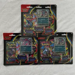 Pokemon TCG Phantasmal Flames Weavile & Sneasel 3-Pack Booster Blister SET OF 3 - Image 1