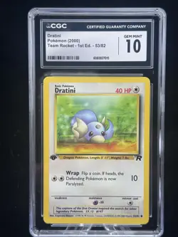Dratini #53 1st Edition Team Rocket 2000 Pokemon CGC 10 🐉 - Image 1