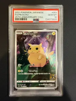 2021 Pokemon Japanese FA/ PIKACHU 25 Anniversary Collection PSA Gem Mint 10 - Image 1
