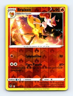 Braixen - Silver Tempest 026/195 - Reverse Holo - Uncommon - NM - Pokemon TCG - Image 1