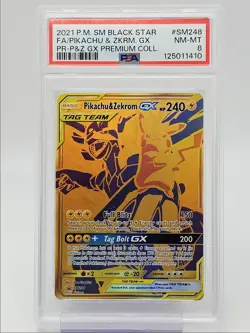 PIKACHU ZEKROM GX 2021 POKEMON P & Z GX PREMIUM COLLECTION #SM248 PSA 8 Q0004 - Image 1
