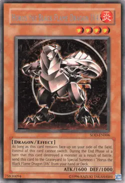 Horus The Black Flame Dragon LV4 Rare Unlimited Soul of the Duelist SOD-EN006 LP - Image 1